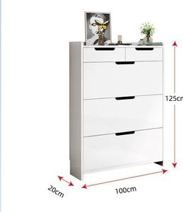 حذاء تخزين أبيض بتصميم حديث قابل للطي مع أثاث غرفة المعيشة خشبي متعدد الطبقات - Product Image 6