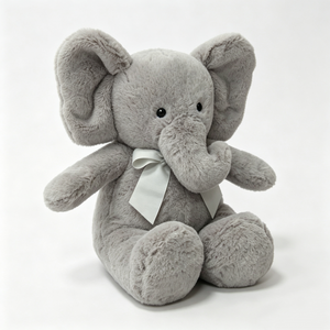 Peluche d'éléphant assis personnalisée, Peluche d'éléphant grise, Peluche d'éléphant, Animal en peluche d'éléphant, Peluche d'éléphant mignonne - Product Image 1