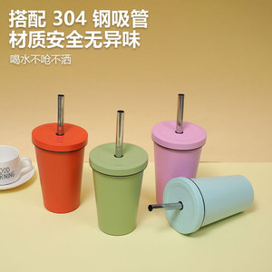 Stainless Steel Tumbler 480ml Insulated Travel Cup With Straw For Outdoor Use - Product Image 5