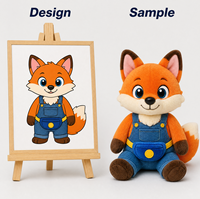 Peluche Renard Personnalisée Kawaii, Mascotte Renard Anthropomorphe avec Sac Banane, Peluche OEM pour Cadeau et Marque IP