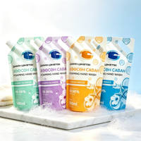 Pochette souple anti-fuite avec bec verseur et bouchon à vis, pochette de recharge réutilisable pour shampoing et gel lavant pour les mains