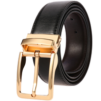 Ceinture en cuir de vachette véritable pour homme, personnalisable avec logo, vente en gros d'usine, boucle rotative réversible