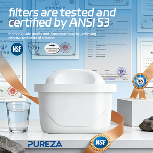 Système de filtration d'eau portable PUREZA, lot de 2, meilleur <span class=keywords><strong>prix</strong></span>, compatible avec la carafe BRI TA, pour la maison et le bureau. - Product Image 4