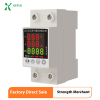 220V 63A Protector inteligente de sobretensión y subtensión Monitor LCD Protector de regulación de voltaje del medidor de voltaje y corriente
