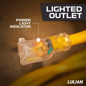 Nhiệm vụ nặng nề ngoài trời thiết bị đo đạc mở rộng dây 15A 12AWG sjtw 25ft IP65 không thấm nước 3 prong NEMA 5-15r cáp mở rộng - Product Image 3