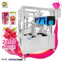 Machine automatique de remplissage et de bouchage de sachets à bec verseur pour purée de framboise