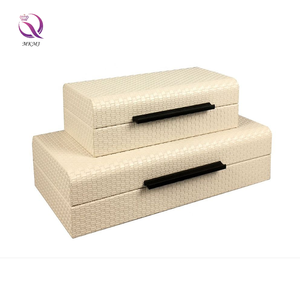 Tùy Chỉnh Ánh Sáng Sang Trọng Máy Tính Để Bàn Hộp Sáng Tạo Dệt Mô Hình Da Trang Trí Hộp Hiện Đại Trang Trí Nội Thất Phụ Kiện - Product Image 5