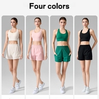 Ensembles d'entraînement personnalisés avec logo pour femmes, tenue de yoga courte, ensemble de fitness 2 pièces avec hauts en maille patchwork, ensemble de course et de yoga pour femmes, ensembles de fitness pour la gym