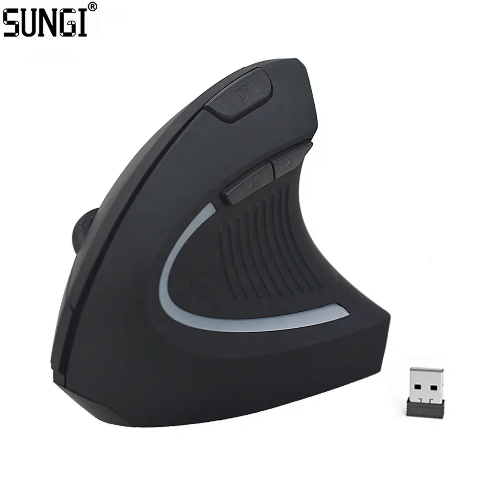 Wireless Ergonomic Vertical Mouse 2.4GHz Optical Mice 3 Adjustable DPI 1000/1200/1600 6 Buttons for Laptop Computer Desktop