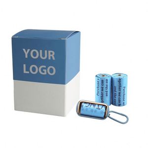 Sacs à déchets pour animaux de compagnie biodégradables écologiques, sacs à excréments pour chiens bleus, fabriqués avec logo personnalisé - Product Image 1