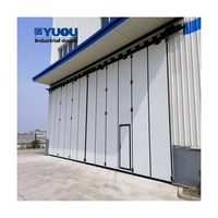 Sistema de Puerta Plegable Industrial Automática de Acero con Panel Sándwich para Almacén, Aislante con Ventanas