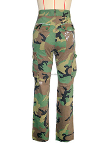 Gran oferta, pantalones de chándal holgados de otoño para a la moda <span class=keywords><strong>mujer</strong></span> con patrón de camuflaje, bolsillos <span class=keywords><strong>Cargo</strong></span>, diseño de retazos, logotipo en la cintura, estilo calado - Product Image 5