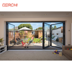 DERCHI portes moustiquaires pliantes en aluminium standard allemand système d'isolation thermique porte accordéon bifold