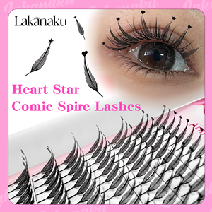 Lakanaku Bán Buôn Cashmere Trái Tim Sao Tháp Truyện Tranh Ngọn Tháp Lông Mi Mở Rộng Matte <span class=keywords><strong>Lash</strong></span> Khay Premade Fan Anime <span class=keywords><strong>Lash</strong></span> Mở Rộng - Product Image 3