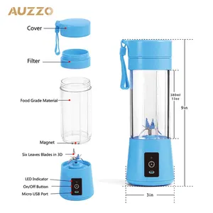 Mezclador recargable de fábrica multiusos, licuadora de frutas frescas, exprimidores, botella de jugo portátil Usb, Mini licuadora eléctrica rápida