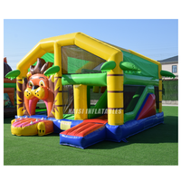 Château gonflable commercial avec toboggan pour enfants EN14960, structure de jeu gonflable en PVC durable en forme de lion pour les fêtes
