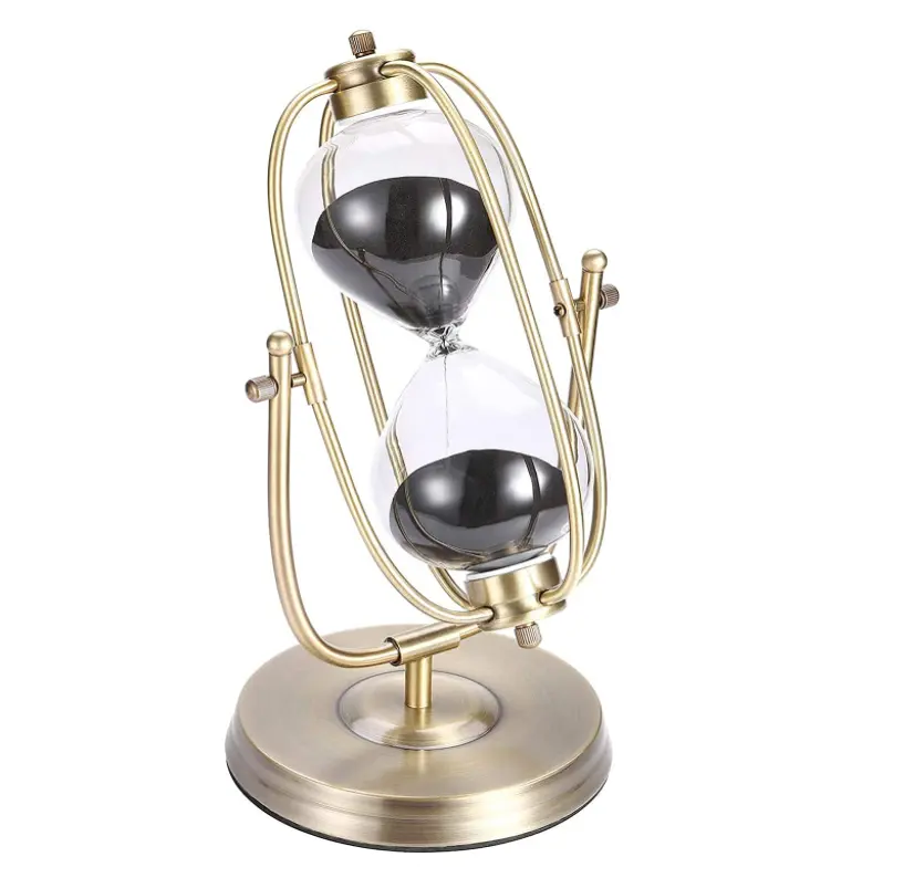 Vintage Hourglass 30 60 Minutes Unique Black Sand Clock Timer Hour Glass