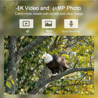 Caméra de chasse Wi-Fi, piège photo 48MP 4K, vision nocturne, caméra de surveillance de la faune en extérieur avec flash IR, étanche jusqu'à 30m