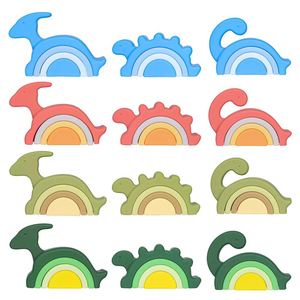 Juego Educativo de Aprendizaje, Bloques de Silicona con Forma de Dinosaurio para Apilar, Juguete para Bebés de 0 a 24 Meses y de 2 a 4 Años - Product Image 5