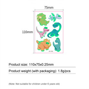 Autocollants de <span class=keywords><strong>tatouage</strong></span> lumineux imperméables pour enfants temporaires non toxiques de petite taille personnalisés - Product Image 2