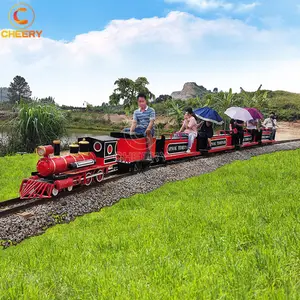 Zhengzhou custom amusement park rides kids electric track train steam locomotive on rails for children