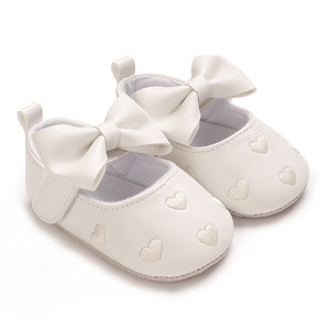 <span class=keywords><strong>Scarpine</strong></span> per Neonata con Ricamo 'Love First', Chiusura a Velcro, Stile Principessa con Grande Fiocco alla Moda - Product Image 6