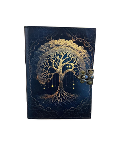 Carnet Grimoire en Cuir Arbre de Vie Fait Main Vintage Gaufré avec Pages Blanches pour Écriture, Dessin, Esquisse et Notes - Product Image 1