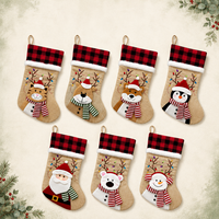 Chaussette de Noël 3D en appliqué bonhomme de neige DTC, broderie personnalisée du nom, livraison directe au client