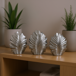 Jarrón de Cerámica Gilde con Diseño de Hojas, 23 cm de Ancho, 30 cm de Alto, Decoración Moderna para el Hogar - Product Image 2