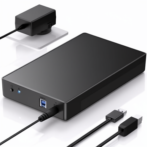 For USB 3.0 External Hard Drive Enclosure 3.5/2.5 Inch SATA 20 TB 3.5" Tool-Free ABS Case 12V/2A Power Supply UASP