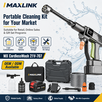 Kit de Pistola de Lavado a Presión Portátil de 220W, Inalámbrico, para Lavado de Autos, con Cargador de Batería y Manguera de Agua