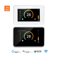 Sakelar Termostat Pintar TYSH Tuya, Kontrol Suara, Kontrol Aplikasi WiFi, Termostat Rumah yang Dapat Diprogram, Layar Sentuh