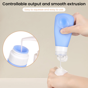 <b>Portable</b> Reusable Silicone Cosmetic Containers 3oz 60/90ml TSA Approved Leak-Proof Silicone Refillable Travel Bottles - Product Image 5