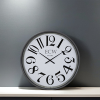 Vente chaude Moderne Simple Unique Horloge Murale Creative Antique Métal Argent Décoratif Horloge Numérique OEM/ODM Mouvement Étape En Plastique