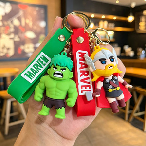 Nouveau Porte-clés Anime <span class=keywords><strong>Spiderman</strong></span> Captain America Iron Man, Pendentif en Gel de Silicone en Forme de Figurine, Pendentif pour Sac Cadeau - Product Image 2