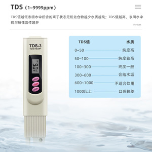 Medidor de calidad del agua portátil TDS-3, medidor digital de temperatura TDS de 0-9999PPM para análisis de agua potable - Product Image 4