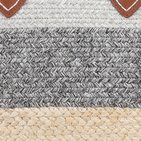 Sac fourre-tout d'épaule personnalisé en corde de coton et écorce de maïs, écologique, tissé, color block gris, style bohème, pour l'été, la plage et les voyages