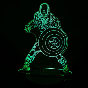 Newish Hologram Avengers 3D Illusion Anime Acrylic LED Lamp Kid's Room Decor Night <b>Light</b> Contemporary Remote <b>Rechargeable</b> - Product Image 5