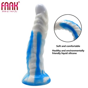 ของเล่นทางเพศสำหรับผู้หญิงขนาด 9 นิ้ว รุ่น FAAK BW144 สีน้ำเงินรอยัล-ขาว ทำจากซิลิโคน Challenger Cock BadSir อุปกรณ์สำหรับการร่วมเพศทางทวารหนัก ดิลโด - Product Image 2