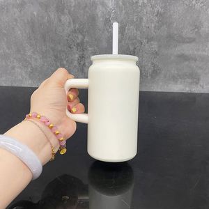 Vaso Mason de Acero Inoxidable para Sublimación de 16 oz con Asa, Taza Tumbler Macaron Mate de 16 oz para Transferencia DTF UV, Envío desde Almacén de EE. UU. - Product Image 5