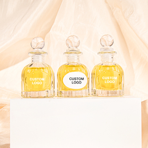 50ml 100ml Princesse Tête <span class=keywords><strong>Demi</strong></span> Ronde Aromathérapie Bouteilles Diffuseur Bouteilles En Verre avec Roseau <span class=keywords><strong>et</strong></span> Couvercles - Product Image 2