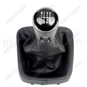 Poignée de levier de vitesse Volkswagen 6 vitesses en cuir noir ergonomique pour Passat B7 Golf 5 6 - Product Image 1