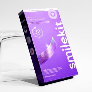 Smilekit 7 Behandlungen Lila Zahnaufhellung Farbkorrektur-Technologie Emaille Trockene Aufhellungsstreifen Unterstützt Individuelles Logo - Product Image 5