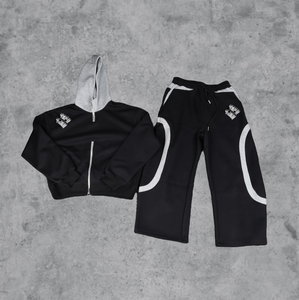 Ensemble Surdimensionné 2 Pièces Veste à Fermeture Éclair Pantalon Pantalon de Survêtement et Sweat à Capuche Impression de Logo Broderie Zip Up Jogging Costumes Personnalisés - Product Image 3