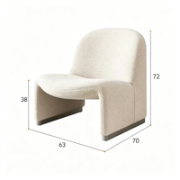 Fauteuil d'appoint moderne nordique en bouclette Teddy, chaise de loisirs minimaliste en forme de colline pour salon, chambre et balcon