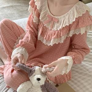 Vêtement d'extérieur en dentelle lourde douce de style princesse rétro en coton <span class=keywords><strong>double</strong></span> fil, quatre saisons, de Corée du Sud - Product Image 1