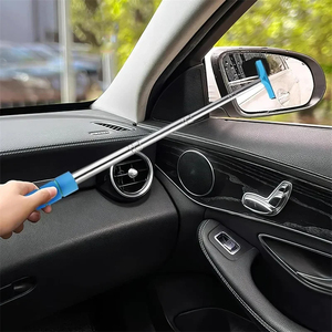 Wholesale Stainless Steel Auto Glass Cleaning Tools Handle Car Rearview Mirror with Brush <b>Squeegee</b> - Product Image 6