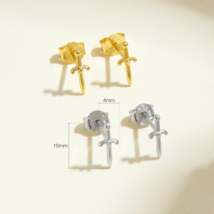 FUAMAY 2025 S925 <span class=keywords><strong>argento</strong></span> placcato oro 18K spada <span class=keywords><strong>orecchini</strong></span> <span class=keywords><strong>orecchini</strong></span> stile Punk per donna - Product Image 2