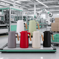 Carafe à café arabe moderne Dallah 1L, thermos à double paroi isolé, bouteille d'eau thermique pour thé, café, boissons chaudes ou froides 24H