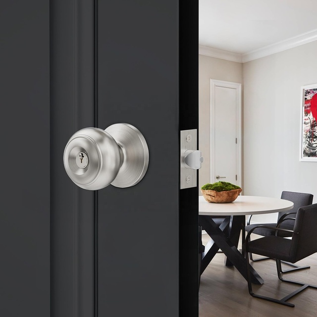 Interior Entry Cylindrical Door Lock Knobs Keyed Alike Lock Set with Same Key